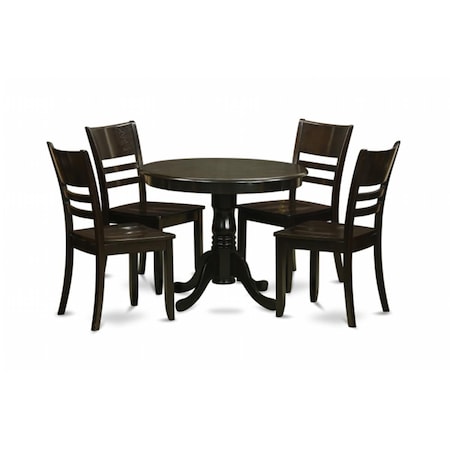 East West Furniture 5 Piece Kitchen Table Set-Kitchen Dining Nook and 4 Dining Room Chairs ANLY5-CAP-W